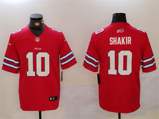 Men's Buffalo Bills #10 Khalil Shakir Red Vapor Untouchable Limited Stitched Jersey Men's Buffalo Bills #10 Khalil Shakir Red Vapor Untouchable Limited Stitched Jersey